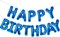 Blue Happy Birthday Balloon Banner – 16-Inch Foil Mylar Letters, Reusable Happy Birthday Sign for Women, Men, Boys, and Girls (Blue)